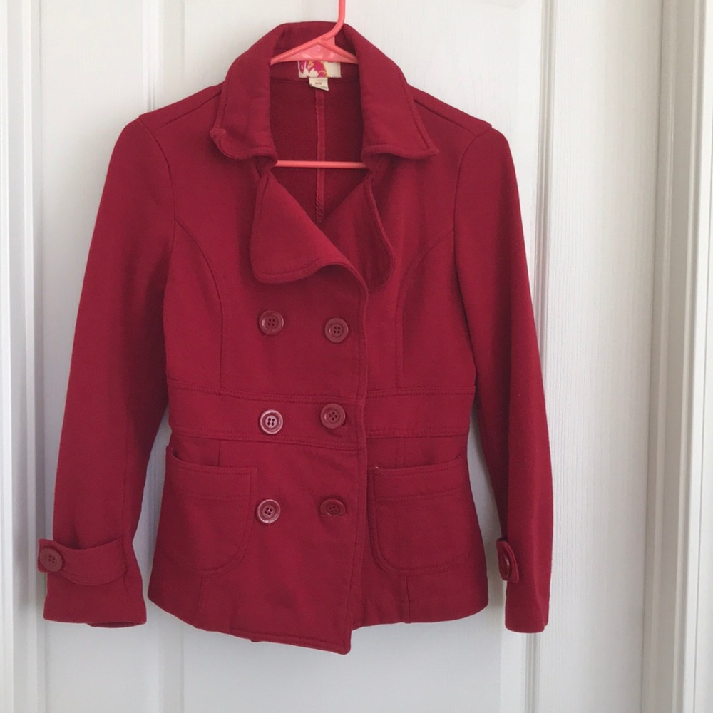 Red Cotton Blazer